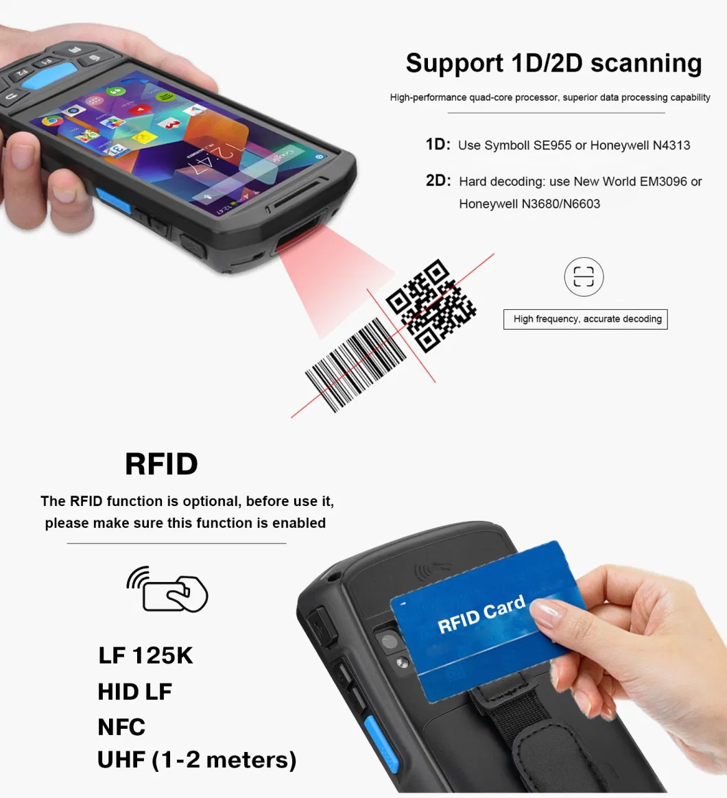 Wireless Portable Handheld PDA Laser 1d Android 2D Barcode Scanner